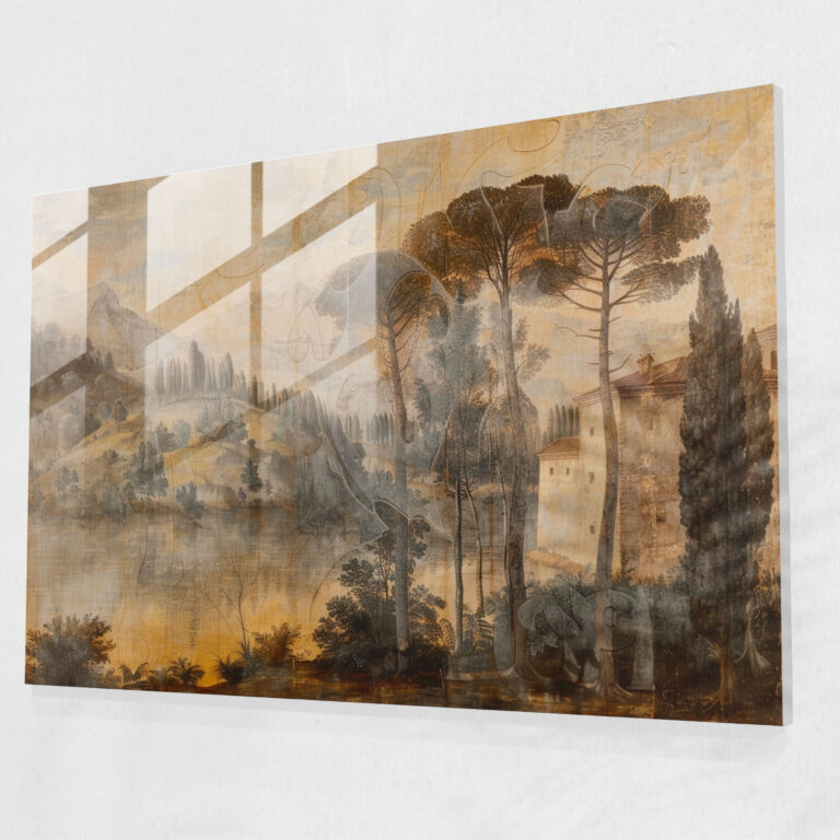 Serene Leonardo Da Vinci Glass Wall Art - Leonardo Da Vinci, Home Decoration, Glass Wall Art, Leonardo Da Vinci