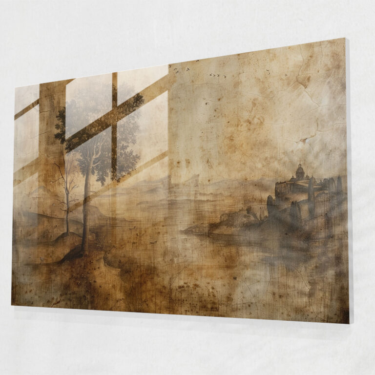 Harmonious Leonardo Da Vinci Glass Wall Art - Leonardo Da Vinci, Glass Wall Art, Glass Art, Home Decoration
