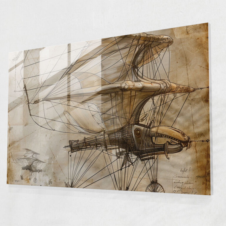 Leonardo Da Vinci Home Decoration - Leonardo Da Vinci, Home Decoration, Modern Art, Glass Print