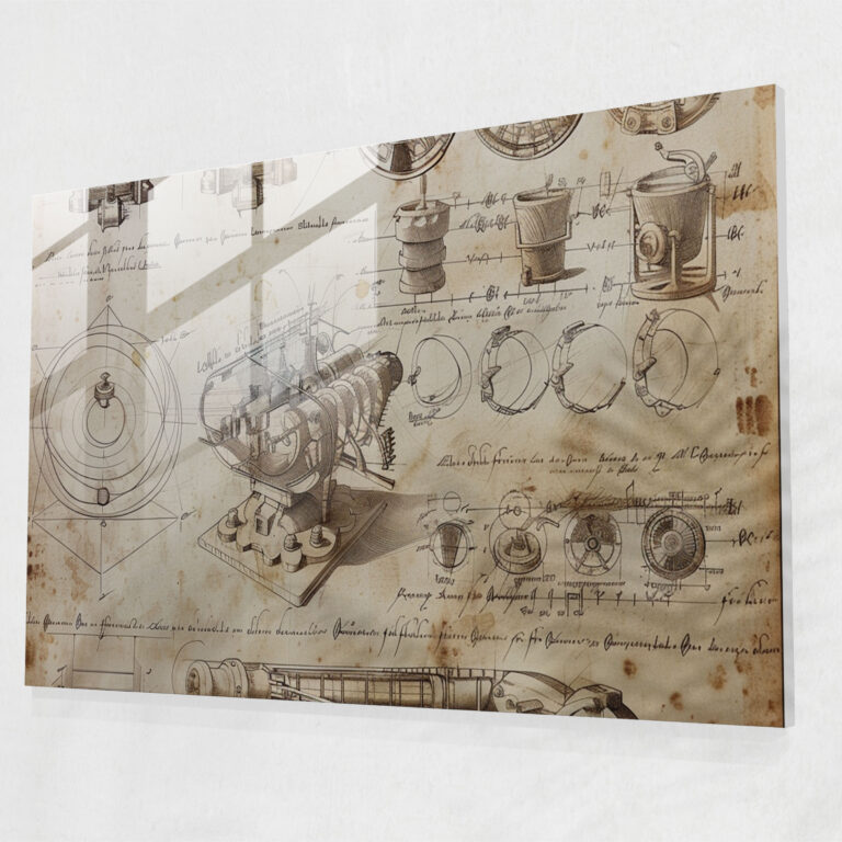 Leonardo Da Vinci Glass Print - Leonardo Da Vinci, Wall Decoration, Glass Print, Glass Art