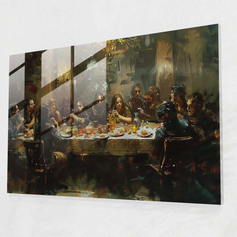 Leonardo Da Vinci Glass Print - Modern Last Supper Interpretation - Leonardo Da Vinci, Modern Art, Glass Print, Glass Wall Art