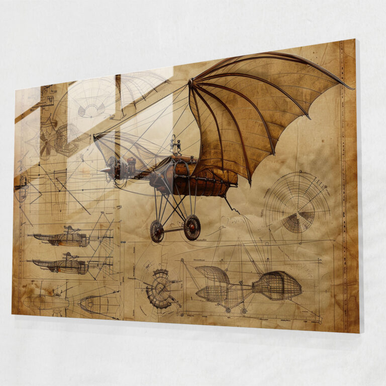Leonardo Da Vinci Glass Wall Art - Leonardo Da Vinci, Wall Decoration, Home Decoration, Glass Wall Art