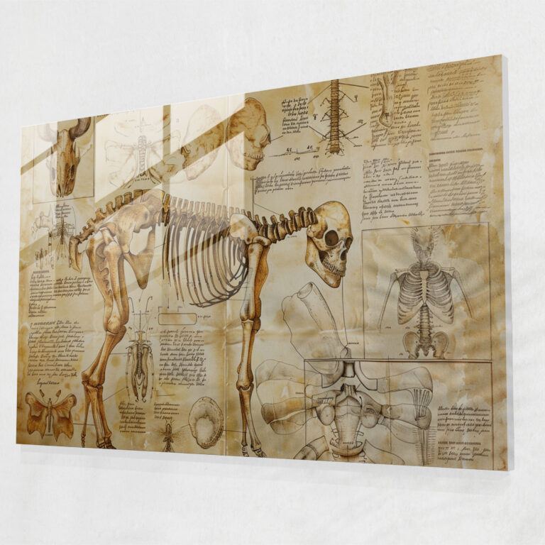 Leonardo Da Vinci Modern Art - Leonardo Da Vinci, Wall Decoration, Leonardo Da Vinci, Glass Print