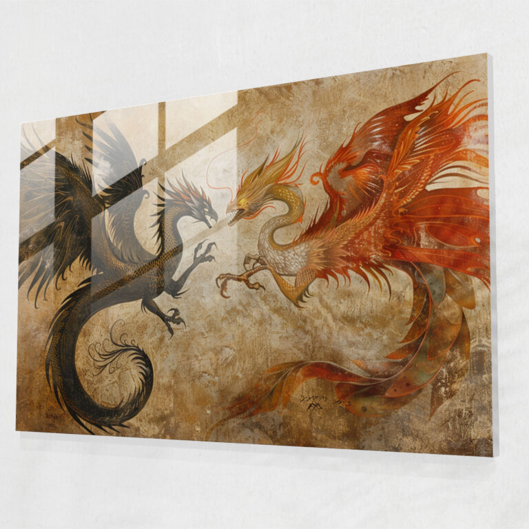Mythological Creatures Glass Print - Leonardo Da Vinci, Glass Wall Art, Glass Print, Modern Art