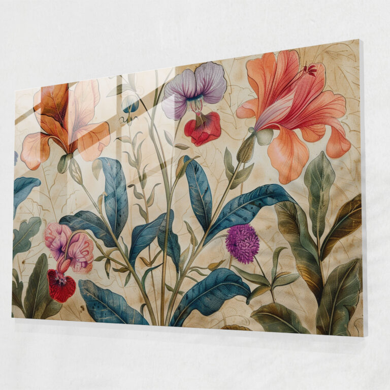 Botanical Illustrations Glass Wall Art - Leonardo Da Vinci, Home Decoration, Glass Wall Art, Botanical Illustrations