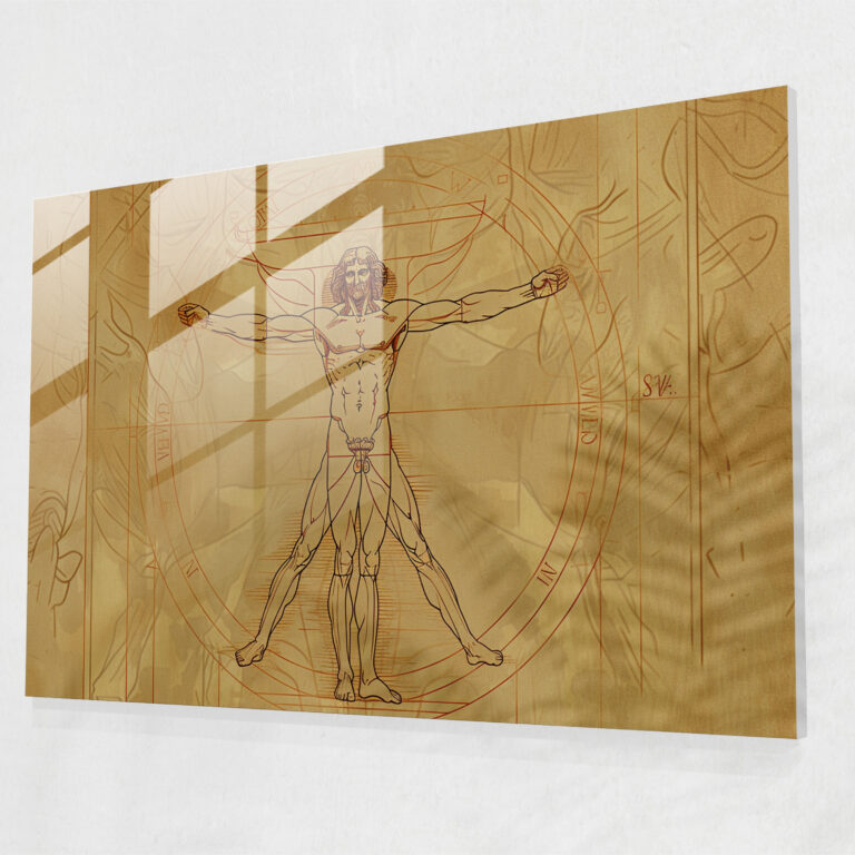 Leonardo Da Vinci Wall Decoration: Vitruvian Man Illustration - Leonardo Da Vinci, Leonardo Da Vinci, Anatomy Studies, Modern Art
