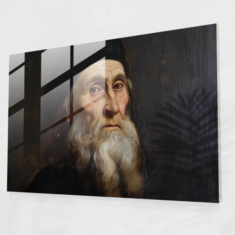 Leonardo Da Vinci Glass Print - Leonardo Da Vinci, Wall Decoration, Glass Art, Glass Print