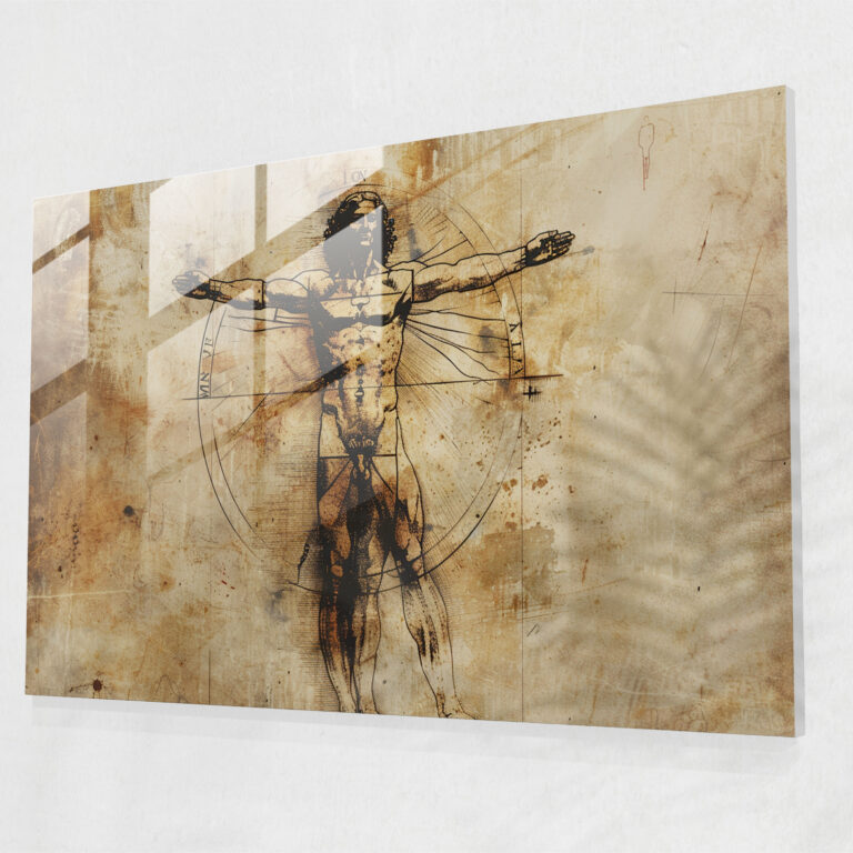 Leonardo Da Vinci Glass Print - Leonardo Da Vinci, Glass Print, Glass Wall Art, Glass Art