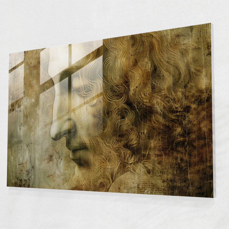 Leonardo Da Vinci Glass Wall Art - Leonardo Da Vinci, Home Decoration, Glass Art, Wall Decoration