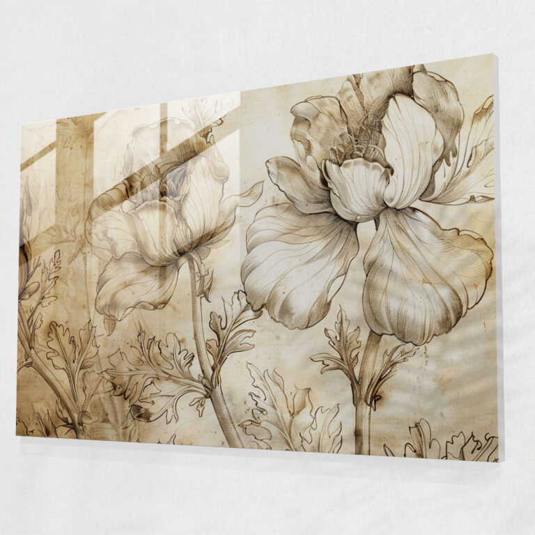 Leonardo Da Vinci Glass Art - Botanical Studies - Leonardo Da Vinci, Glass Art, Home Decoration, Glass Print