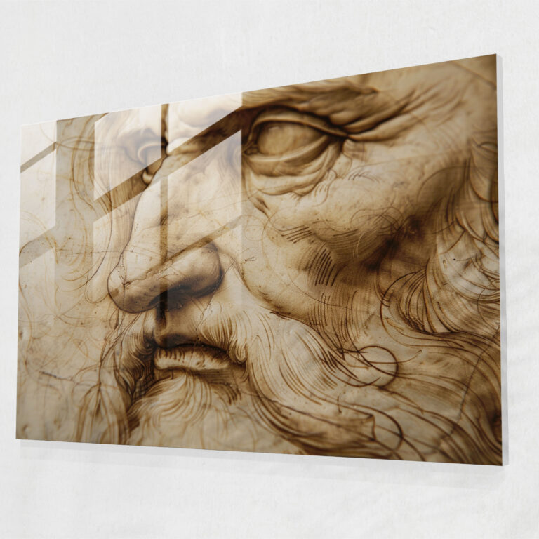 Leonardo Da Vinci Glass Print - Leonardo Da Vinci, Leonardo Da Vinci, Glass Print, Glass Art