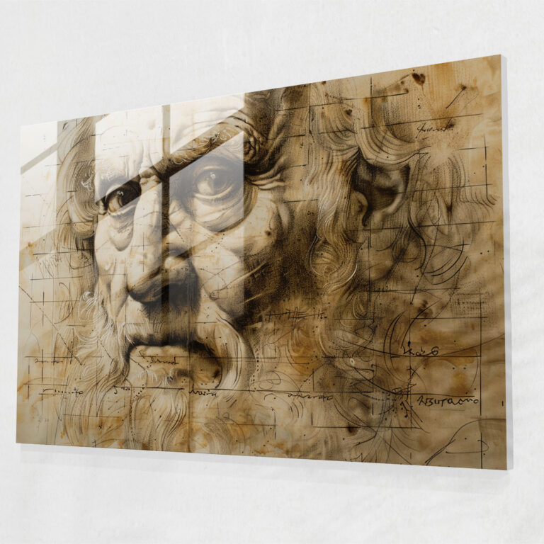 Leonardo Da Vinci Glass Art - Leonardo Da Vinci, Home Decoration, Leonardo Da Vinci, Wall Decoration