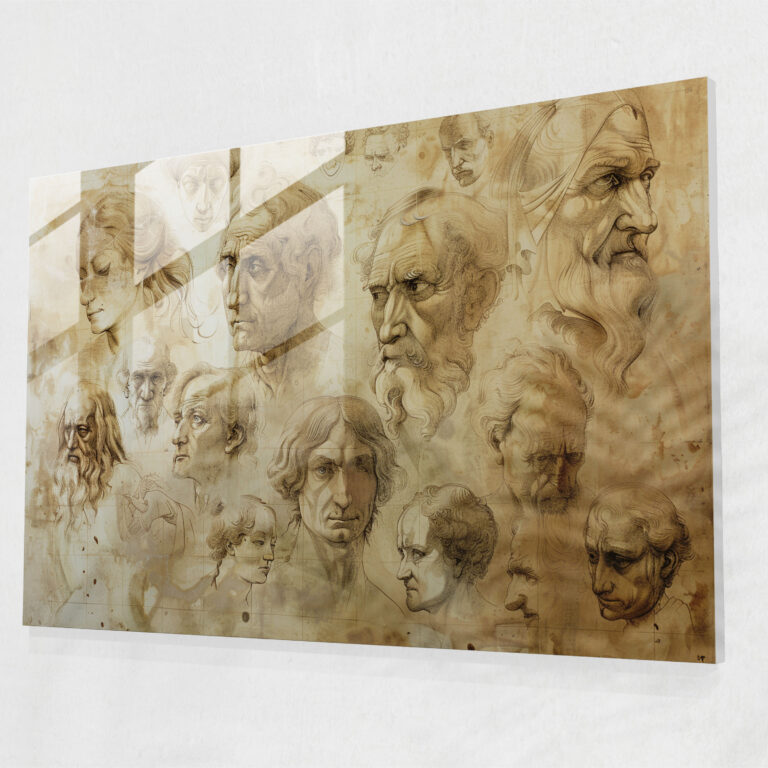 Leonardo Da Vinci Glass Wall Art - Leonardo Da Vinci, Wall Decoration, Glass Wall Art, Glass Art