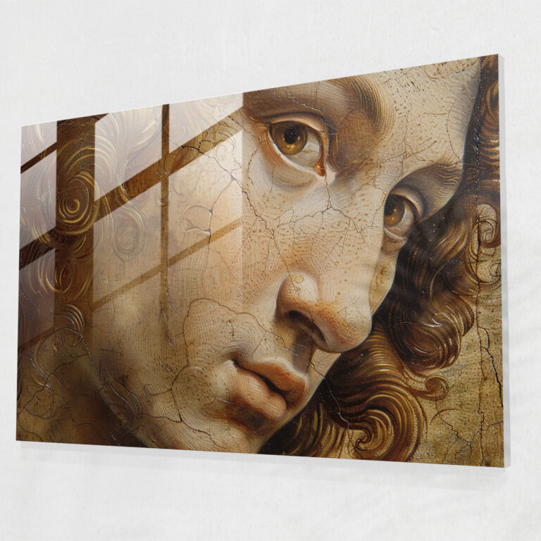 Leonardo Da Vinci Glass Print - Leonardo Da Vinci, Decor, Renaissance Art, Home Decoration