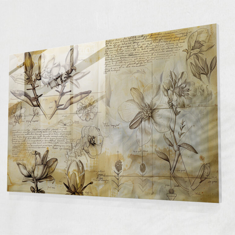 Leonardo Da Vinci Glass Print - Leonardo Da Vinci, Botanical Specimens, Glass Print, Natural Beauty