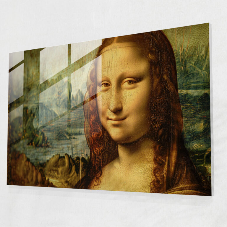Mysterious Smile Glass Wall Art - Leonardo Da Vinci, Wall Decoration, Leonardo Da Vinci, Glass Wall Art