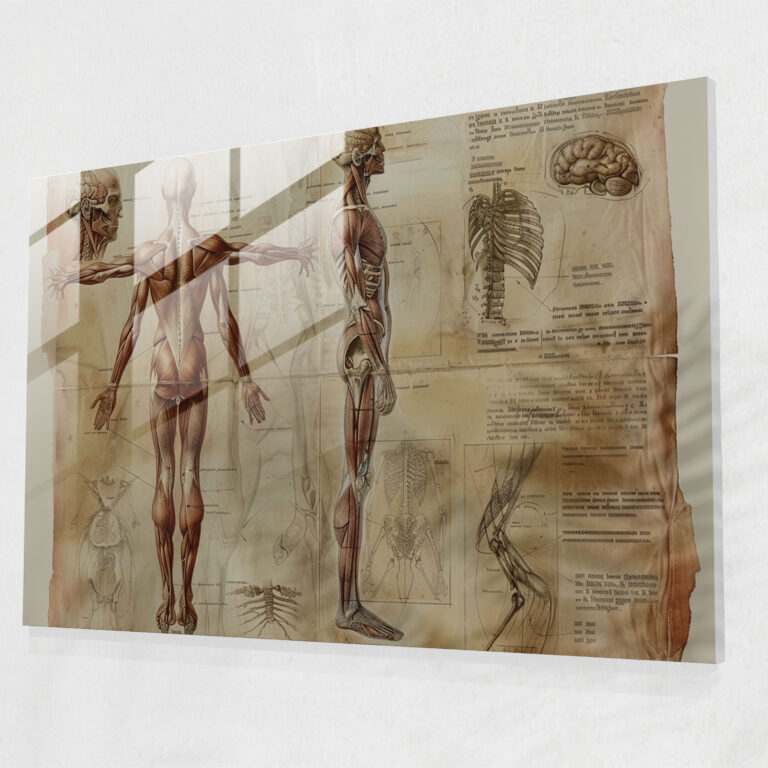Male Anatomy Glass Print - Leonardo Da Vinci, Leonardo Da Vinci, Glass Print, Wall Decoration
