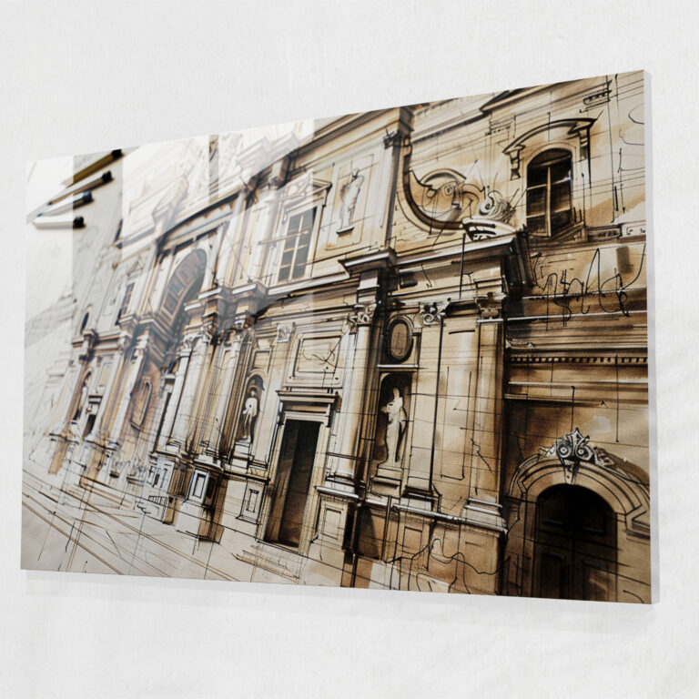 Leonardo Da Vinci Glass Art - Architectural Drawing - Leonardo Da Vinci, Glass Art, Wall Decoration, Leonardo Da Vinci