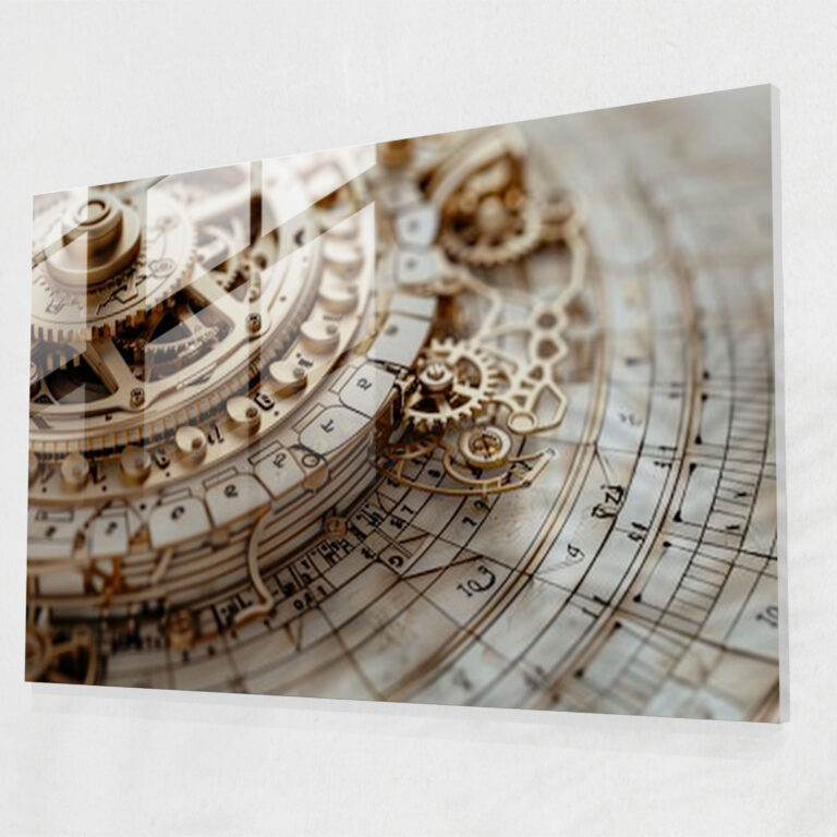 Leonardo Da Vinci Home Decoration - Mechanical Designs - Leonardo Da Vinci, Glass Print, Modern Art, Wall Decoration