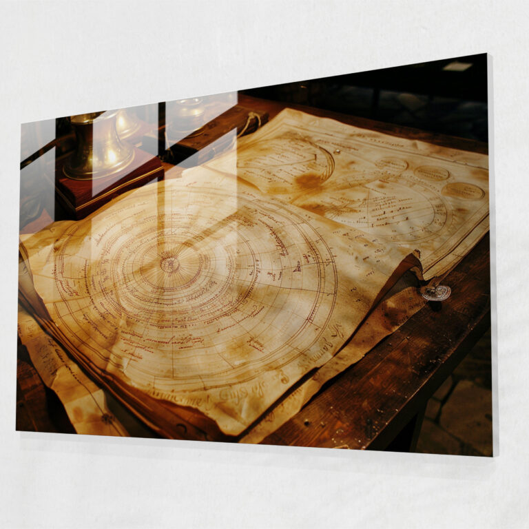 Leonardo Da Vinci Glass Wall Art - Mirror Writing - Leonardo Da Vinci, Wall Decoration, Glass Art, Leonardo Da Vinci