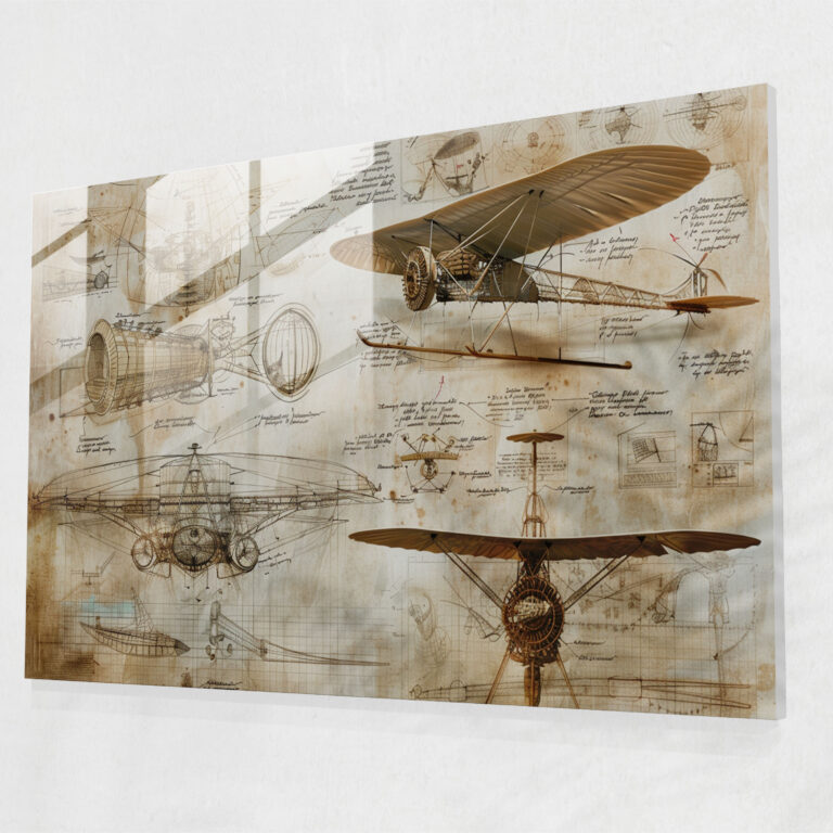 Leonardo Da Vinci Home Decoration - Leonardo Da Vinci, Glass Print, Innovation, Leonardo Da Vinci