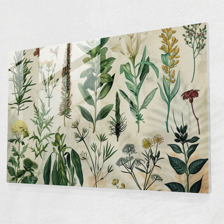 Leonardo Da Vinci Glass Print - Leonardo Da Vinci, Botanical Illustration, Plant Species, Glass Print