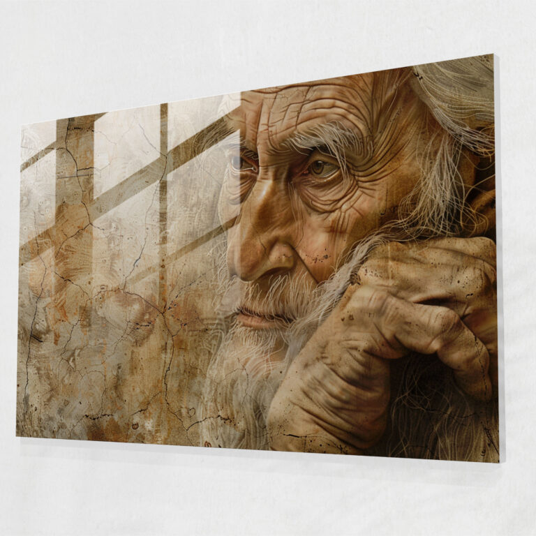 Leonardo Da Vinci Wall Decoration - Leonardo Da Vinci, Wall Decoration, Pensive Man, Thought-Provoking