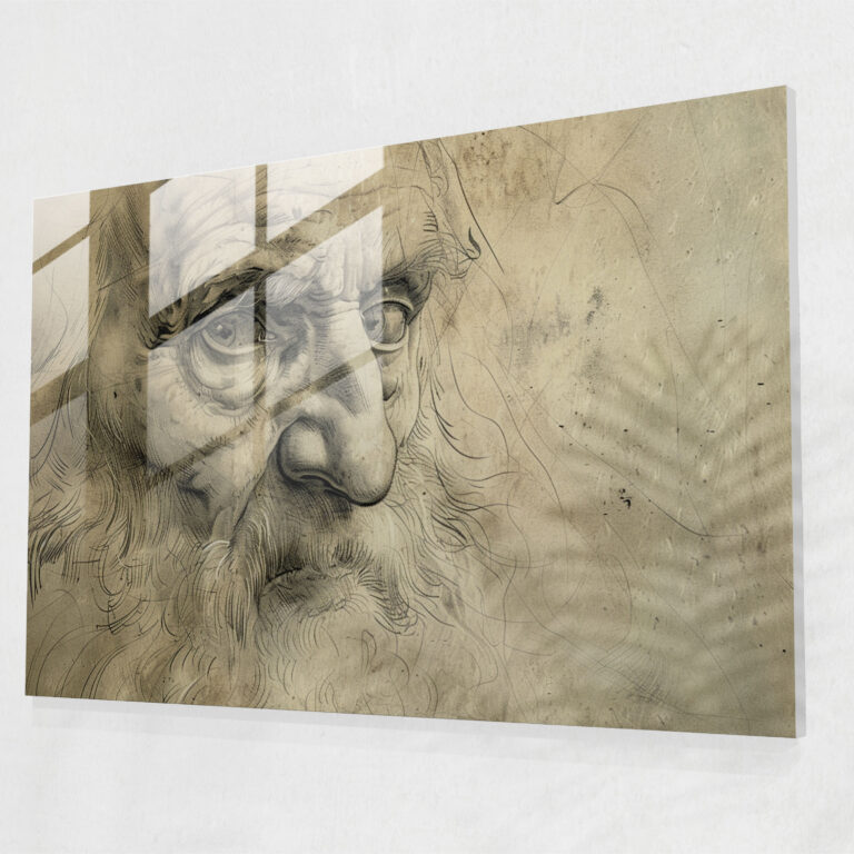 Leonardo Da Vinci Glass Print - Leonardo Da Vinci, Glass Art, Glass Print, Home Decoration