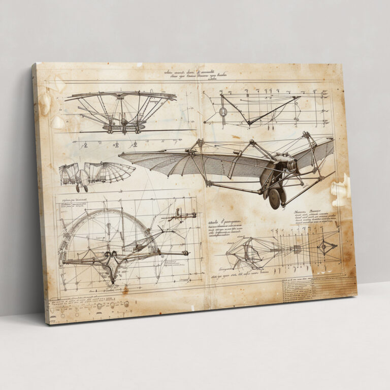 Flying Machines Leonardo Da Vinci Style Canvas Print - Leonardo Da Vinci, Wall Decoration, Canvas, Wall Art