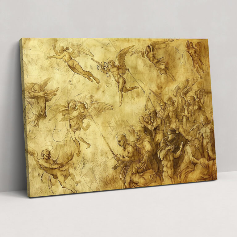 Mythological Angels And Demons Leonardo Da Vinci Style Wall Art - Leonardo Da Vinci, Wall Decoration, Canvas, Wall Art