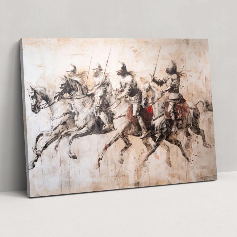 Historical Battle Knights Leonardo Da Vinci Style Wall Art - Leonardo Da Vinci, Home Decoration, Wall Decoration, Canvas