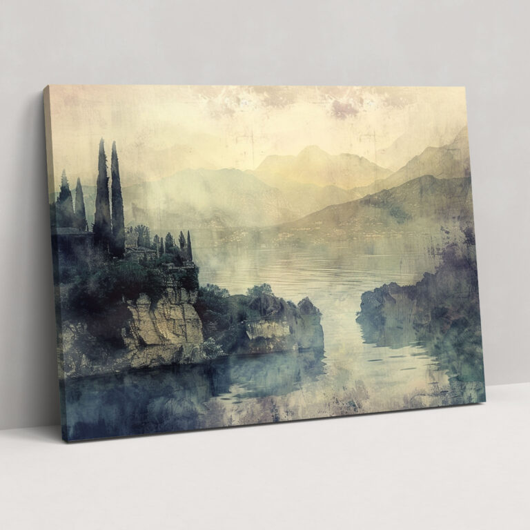 Ethereal Landscape Leonardo Da Vinci Style Canvas Print - Leonardo Da Vinci, Canvas, Wall Decoration, Leonardo Da Vinci Style