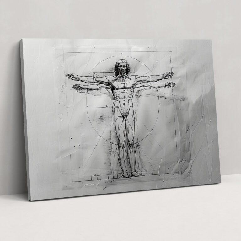 Leonardo Da Vinci Canvas Print - Vitruvian Man Wall Art - Leonardo Da Vinci, Wall Decoration, Anatomy, Leonardo Da Vinci