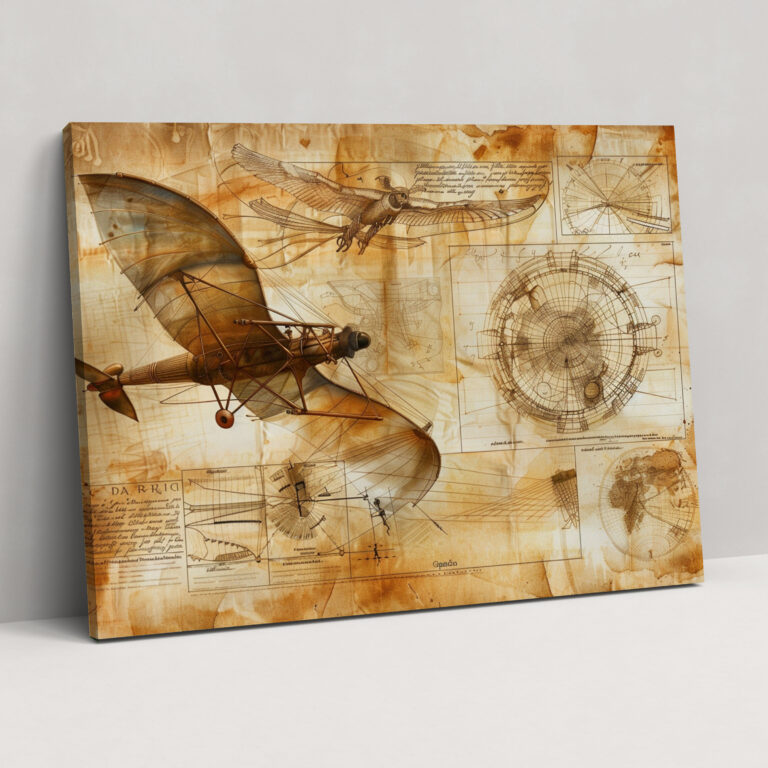Leonardo Da Vinci Wall Decoration - Flying Machine Canvas Print - Leonardo Da Vinci, Canvas Print, Canvas, Canvas Wall Art