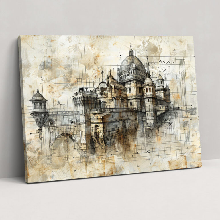 Leonardo Da Vinci Wall Art - Architectural Sketches Canvas Print - Leonardo Da Vinci, Wall Art, Leonardo Da Vinci, Wall Decoration