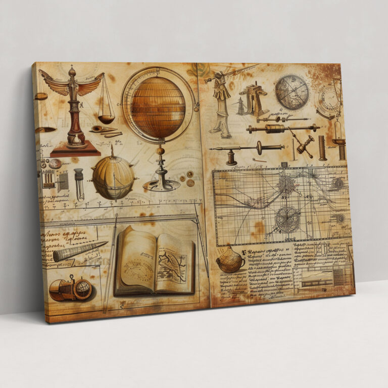 Leonardo Da Vinci Canvas Print - Scientific Inventions Wall Decoration - Leonardo Da Vinci, Canvas Wall Art, Wall Decoration, Leonardo Da Vinci