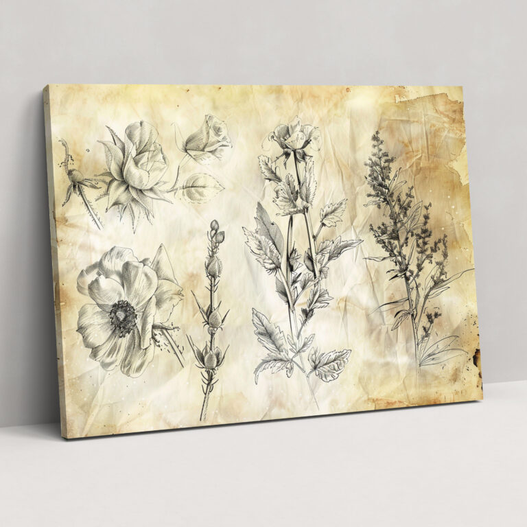 Leonardo Da Vinci Wall Decoration - Nature Studies Canvas Print - Leonardo Da Vinci, Home Decoration, Canvas Print, Canvas Wall Art