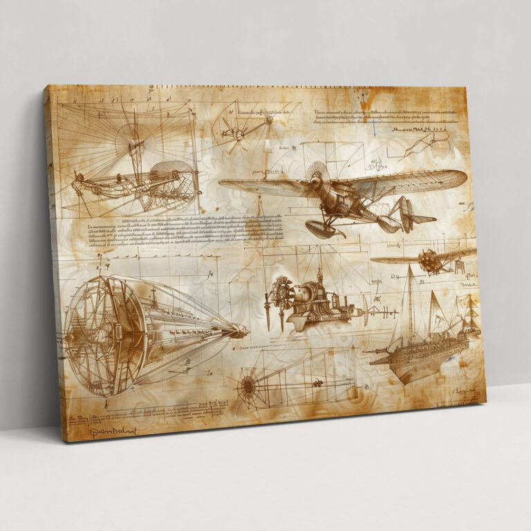 Leonardo Da Vinci Inventions Canvas Print - Leonardo Da Vinci, Inventions, Canvas, Wall Art