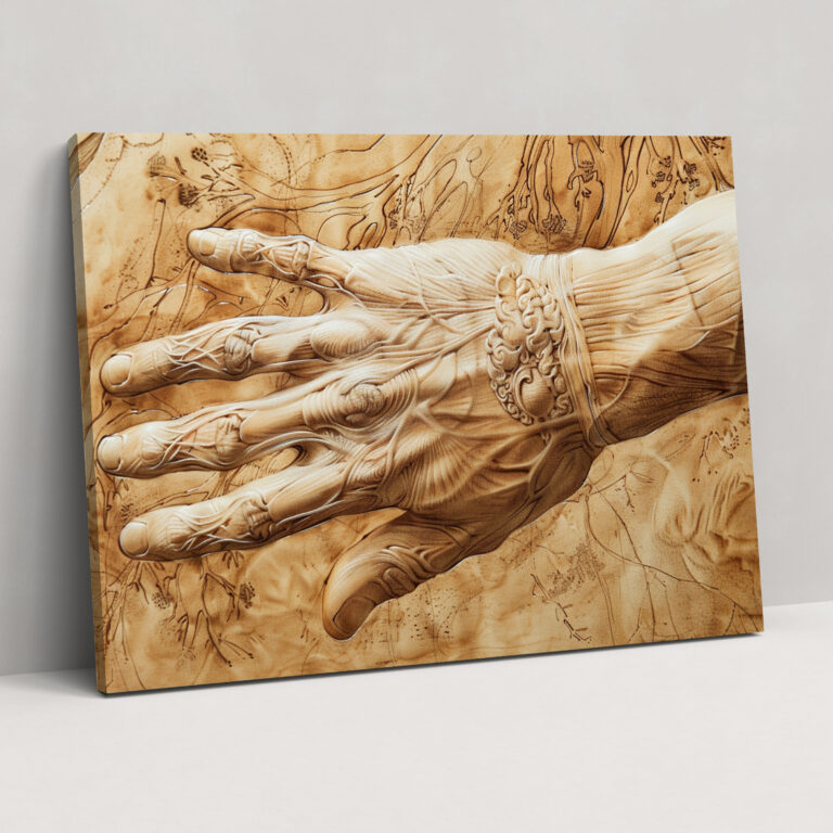 Leonardo Da Vinci Hand Wall Decoration - Leonardo Da Vinci, Leonardo Da Vinci, Hand Study, Wall Decoration