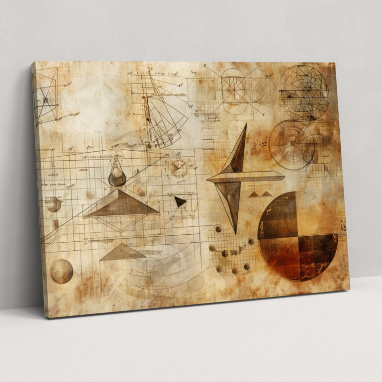 Leonardo Da Vinci Geometry Wall Art - Leonardo Da Vinci, Canvas, Wall Decoration, Leonardo Da Vinci