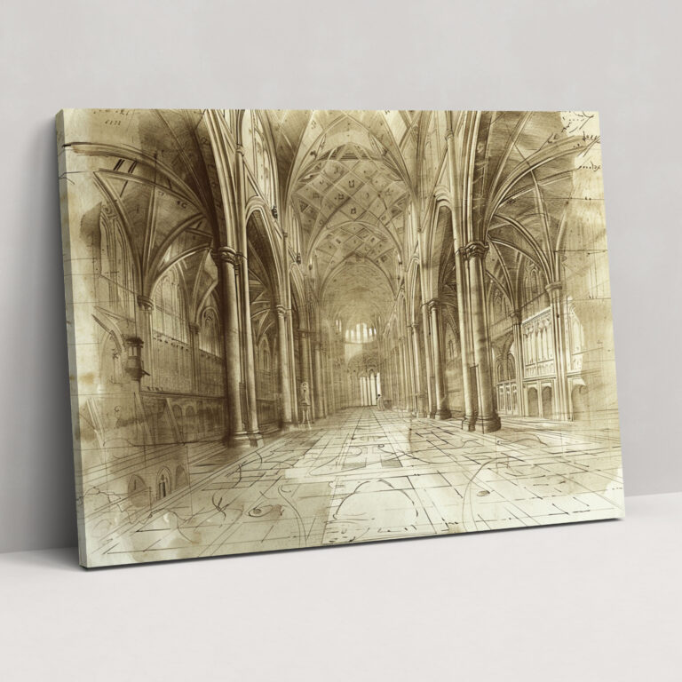 Leonardo Da Vinci Cathedral Wall Decoration - Leonardo Da Vinci, Leonardo Da Vinci, Canvas, Wall Decoration