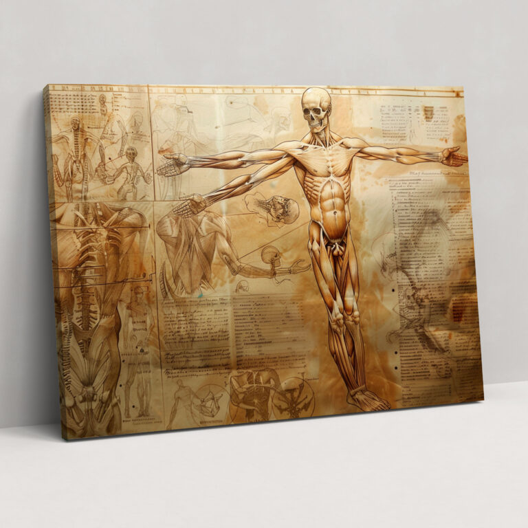 Anatomical Study Canvas Print - Leonardo Da Vinci, Canvas Print, Leonardo Da Vinci, Wall Decoration