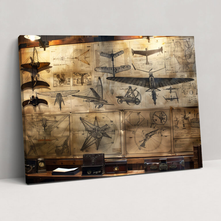 Inventor's Workshop Wall Art - Leonardo Da Vinci, Wall Art, Canvas Wall Art, Wall Decoration