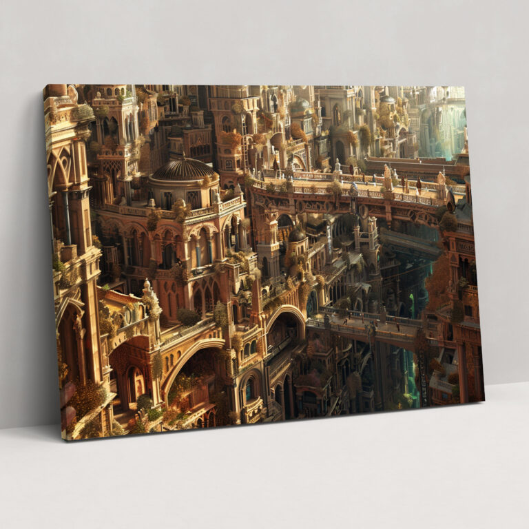 Architectural Cityscape Wall Decoration - Leonardo Da Vinci, Canvas Wall Art, Leonardo Da Vinci, Home Decoration