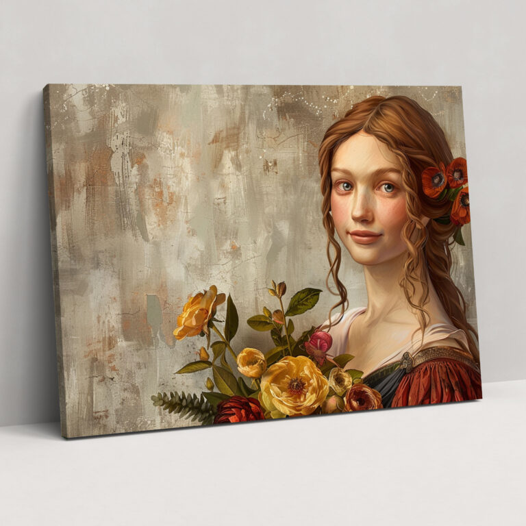 Lady With Flowers Leonardo Da Vinci Canvas Print - Leonardo Da Vinci, Canvas Print, Wall Decoration, Canvas