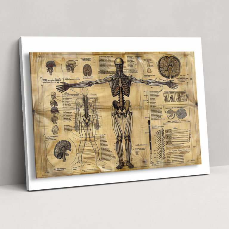 Leonardo Da Vinci Canvas Print - Scientific Diagram Of Human Anatomy - Leonardo Da Vinci, Leonardo Da Vinci, Canvas Print, Wall Art