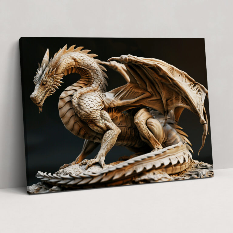 Majestic Dragon Leonardo Da Vinci Canvas Print - Leonardo Da Vinci, Canvas Print, Canvas Wall Art, Mythical Creature