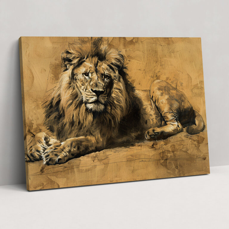 Majestic Lion Leonardo Da Vinci Wall Art - Leonardo Da Vinci, Canvas Print, Wildlife, Majestic Lion