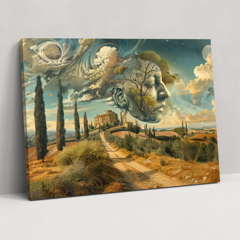Dreamlike Landscape Leonardo Da Vinci Canvas Print - Leonardo Da Vinci, Canvas, Dreamlike Landscape, Canvas Print