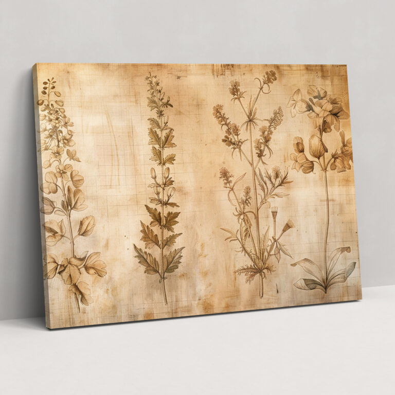 Botanical Study By Leonardo Da Vinci Wall Art - Leonardo Da Vinci, Leonardo Da Vinci, Home Decoration, Canvas Print
